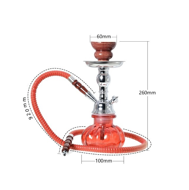 Arabic Indian Shisha Glass Water Pipe Hookah Set Single Hose Custom Classic Colorful Chicha