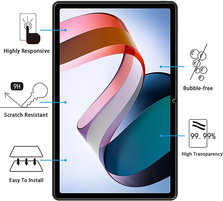 Anti-Fingerprint Clear 2.5D Tempered Glass Screen Protector for Xiaomi Redmi Pad 10.61 Inch 2022