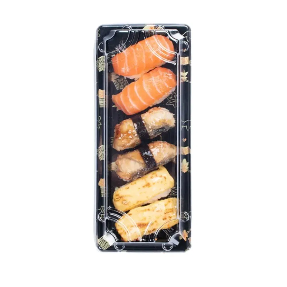Factory Wholesale Recyclable Plastic Sushi Roll Food Packaging Food Grade Disposable Desserts Food Container Takeaway Freezable Custom Sushi Tray