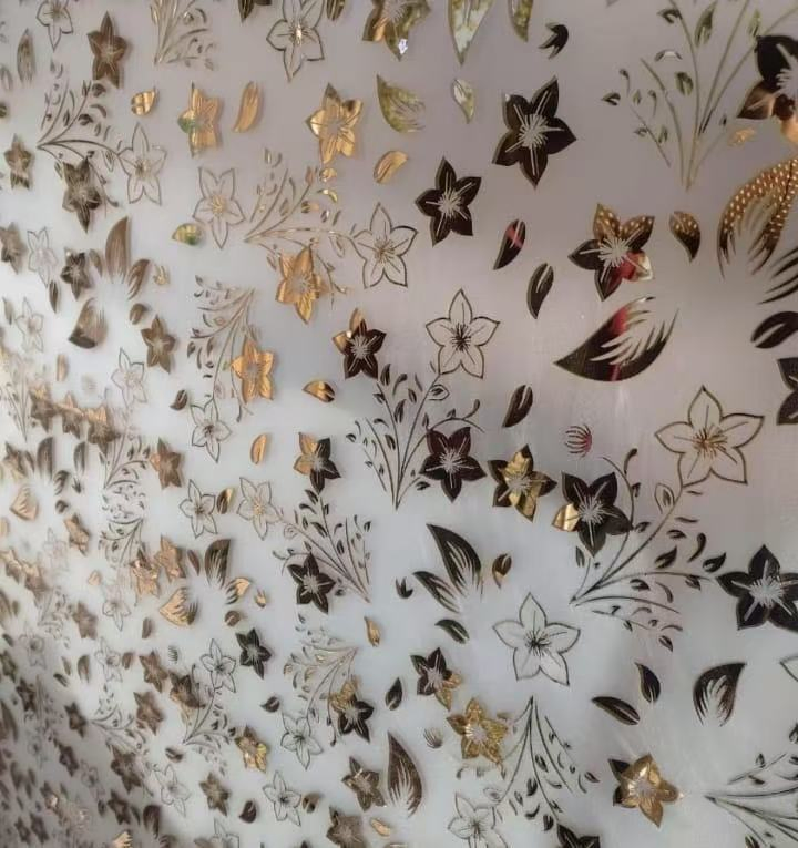2/3/4/5color Silk Screen Decorative Dark Golden Titanium Glass for Window, Door, Partition