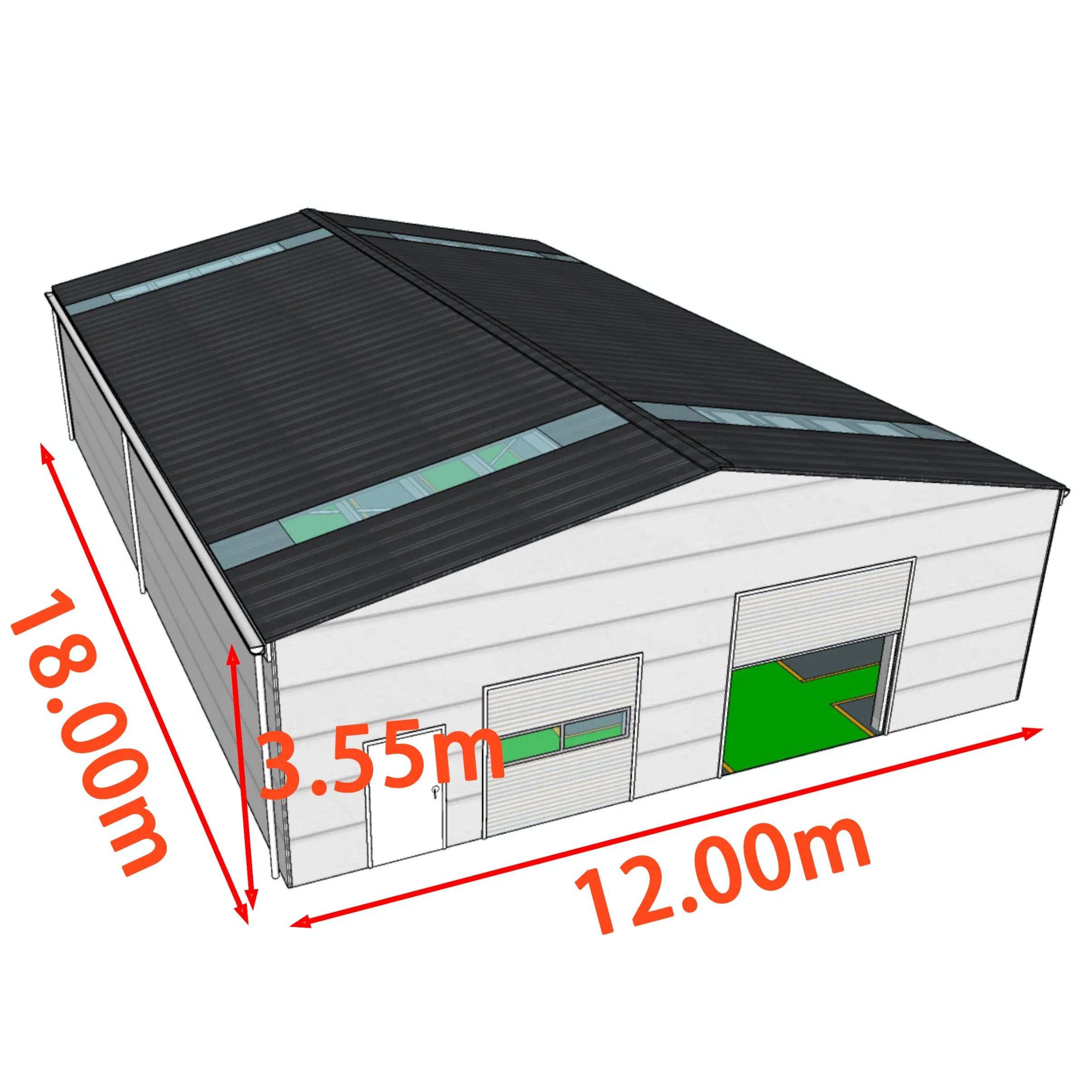 Perfab China Wholesale Customized ISO CE Steel Structure Building Material of Pre-Engineered Light Metal Steel Structure Warehouse with Daylighting Panels