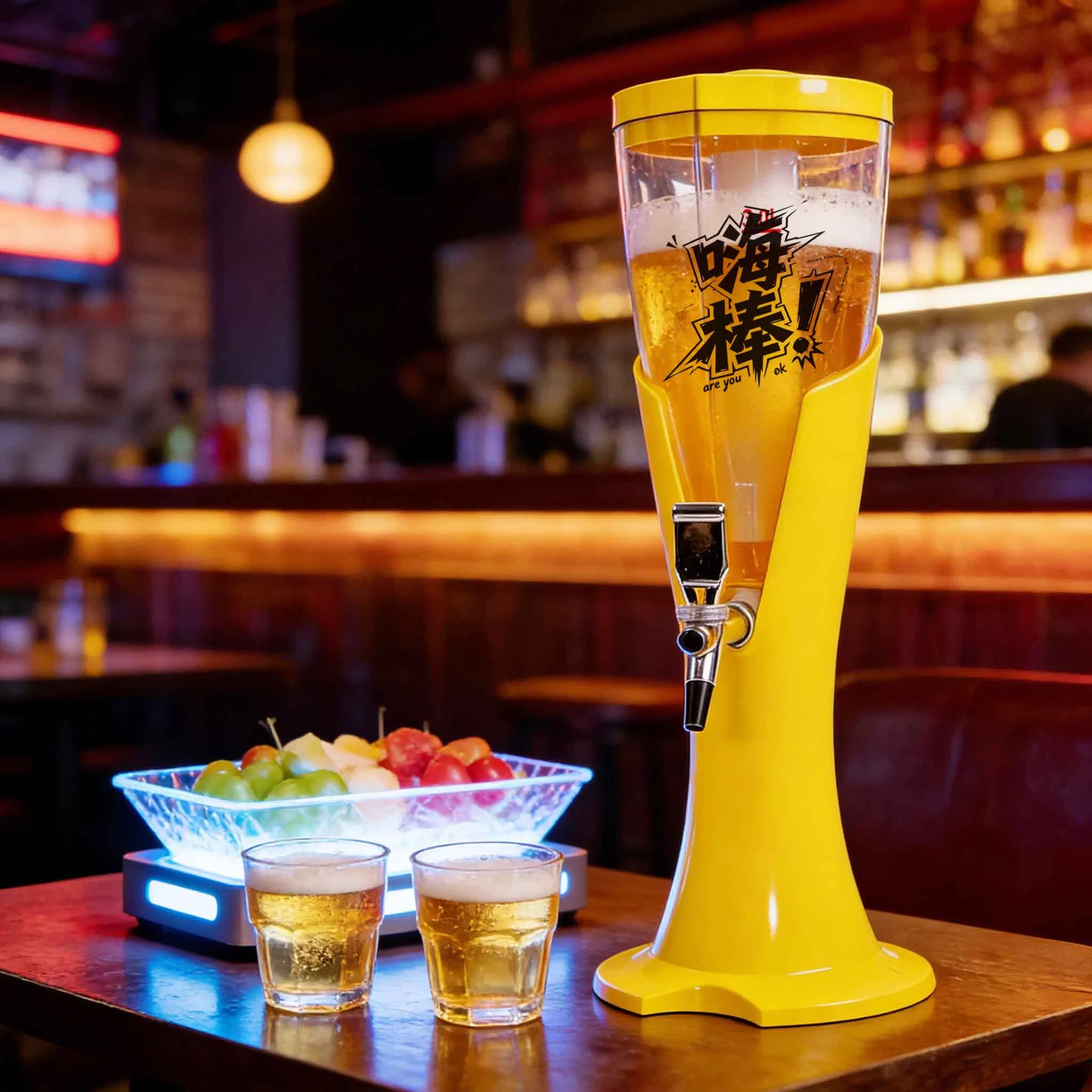 Wholesale Customized Logo Portable 1.5L 3L Bar Soft Drink Draft Beer Beverage Dispenser Ice Cold Beer Tower with 1 Taps for Club Bar