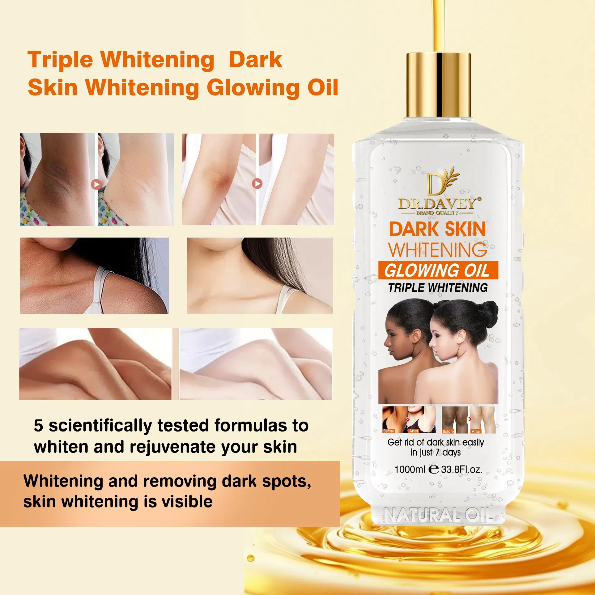 Dr. Davey Dark Skin Whitening Glowing Oil 1000ml