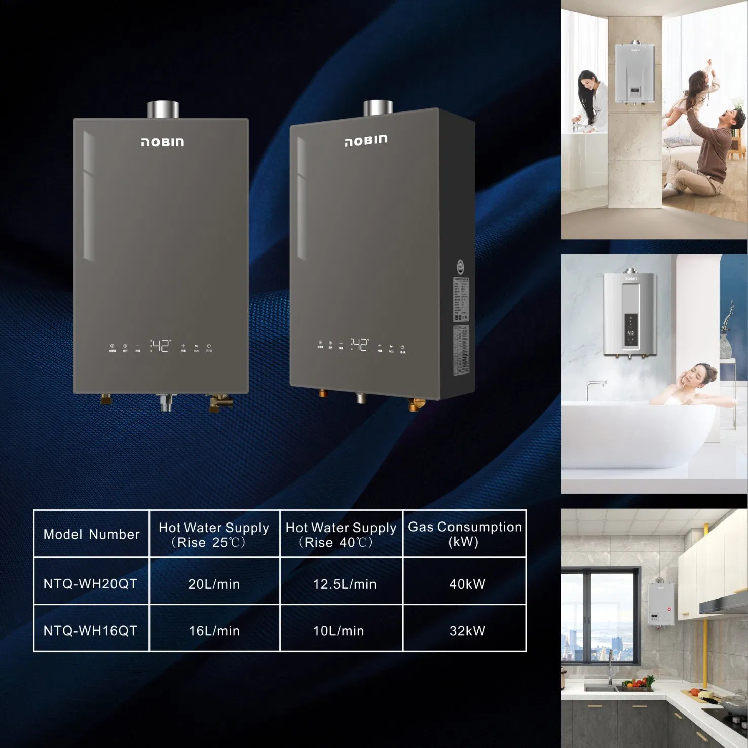 High-Efficiency Forced Exhaust Gas Water Heater for Rapid Heating