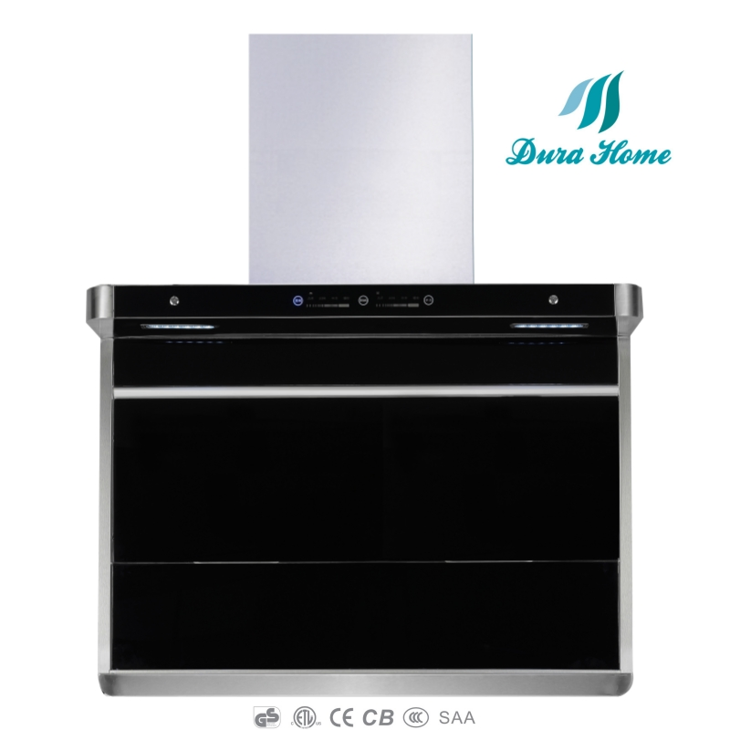 Elegant Golden Range Hood - Kitchen Hood with Push Button and Remote Cooker Hood