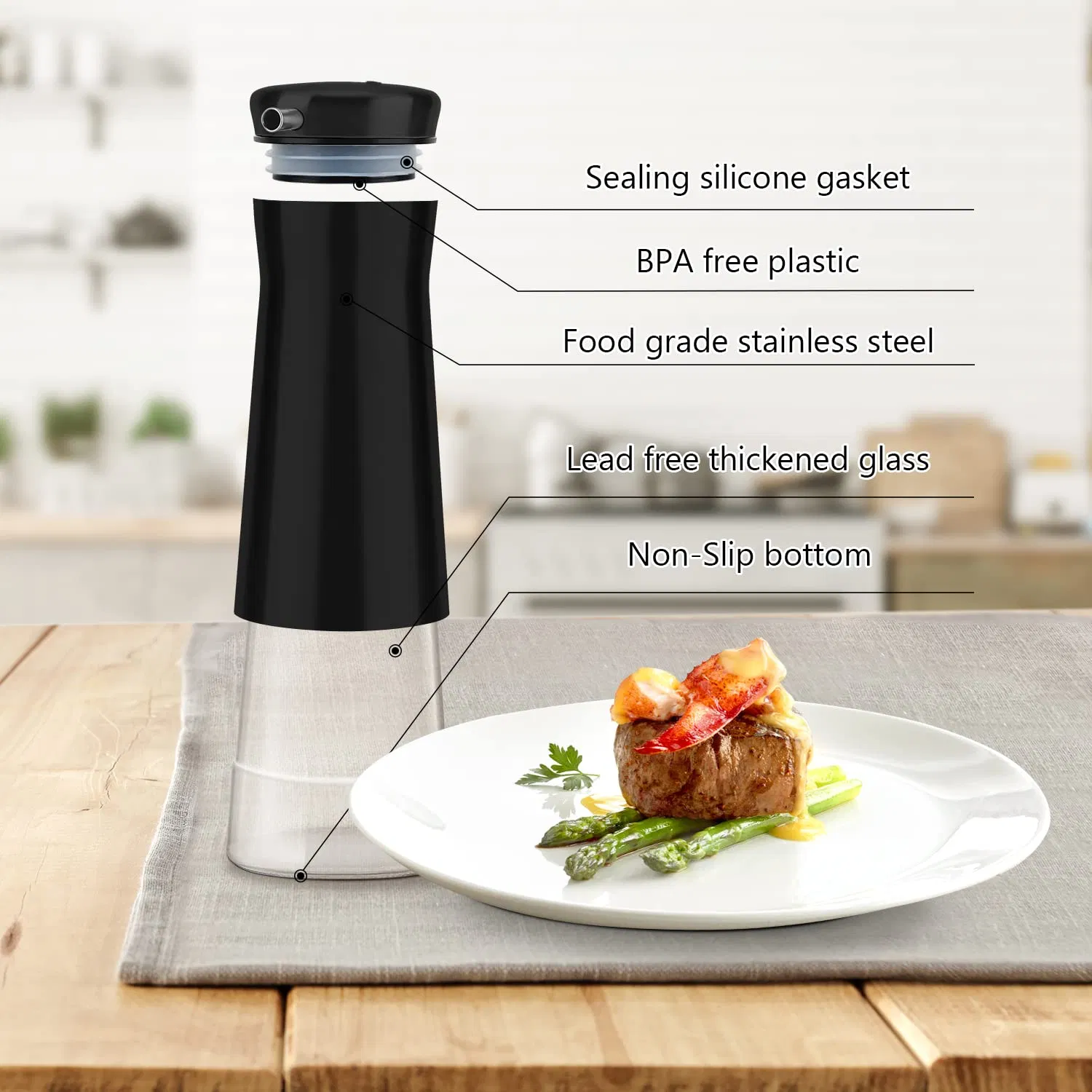 Oil and Vinegar Dispenser Oil Dispenser Bottle for Kitchen with Drip Free