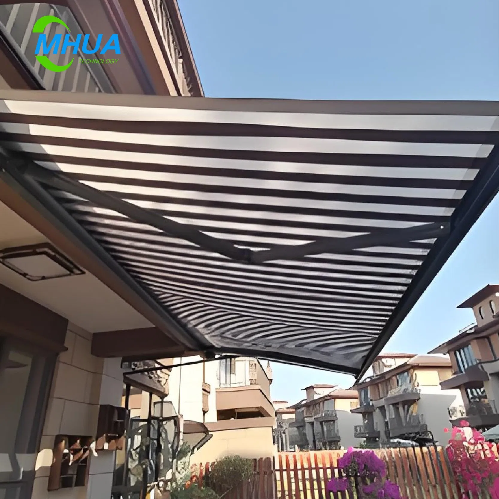 Heavy Duty Full Cassette Retractable House Outdoor Garden Window Patio Back Porch Garage Awning with LED Lighting