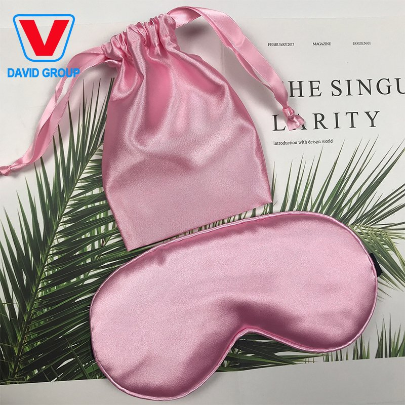 Pink Luxury Silk Eye Mask Silk-Like Sleep Mask