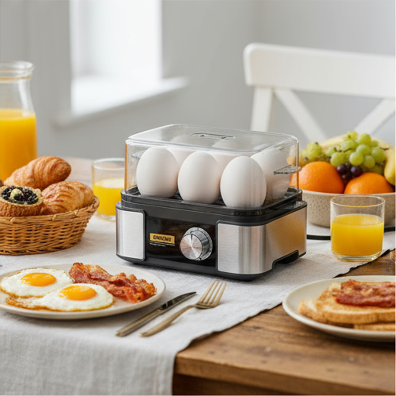 Multi-Function 6-Egg Egg Cooker with Timer and Precision Settings