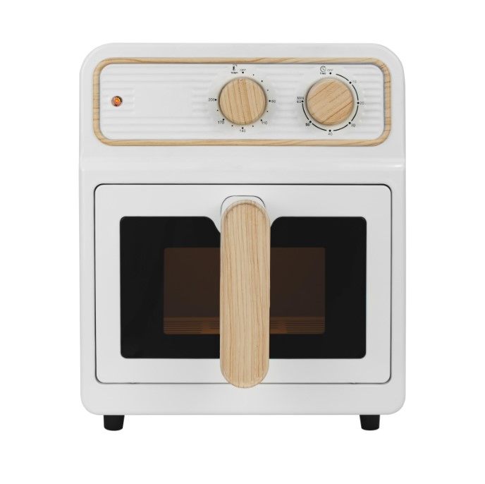 6L Metal Air Fryer Electric 1700W, with Wooden Knob and Handle