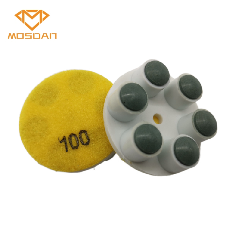 60mm Plastic Resin Bond 6 Dots Polishing Pads for Concrete Floor