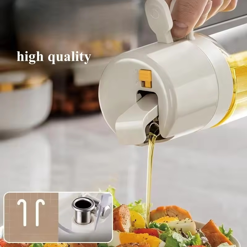 Wholesale Oil Sprayer for Cooking 2 in 1 Glass 550ml 18oz Large Capacity Oil Dispenser Bottle Kitchen