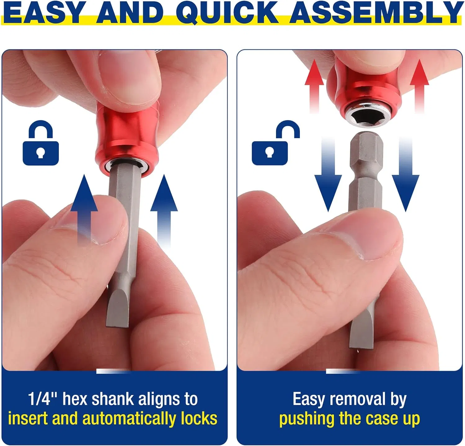 6PCS Kit 1/4 Inch Hex Shank Screwdriver Bit Holder Hex Driver Bar Extension Electric Screwdriver Bit Quick Change Connect Rod