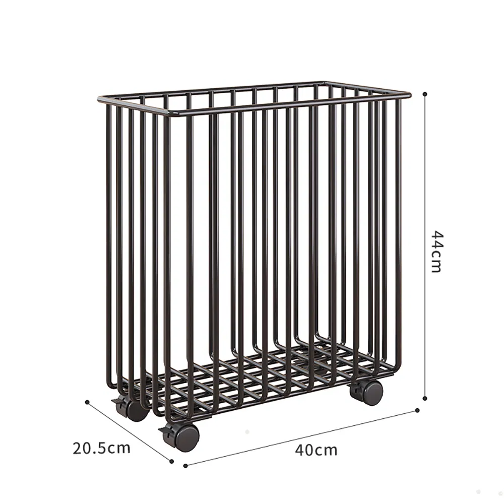 Metal Laundry Hamper with 4 Wheels Rolling Washing Basket for Clothes Mi25606