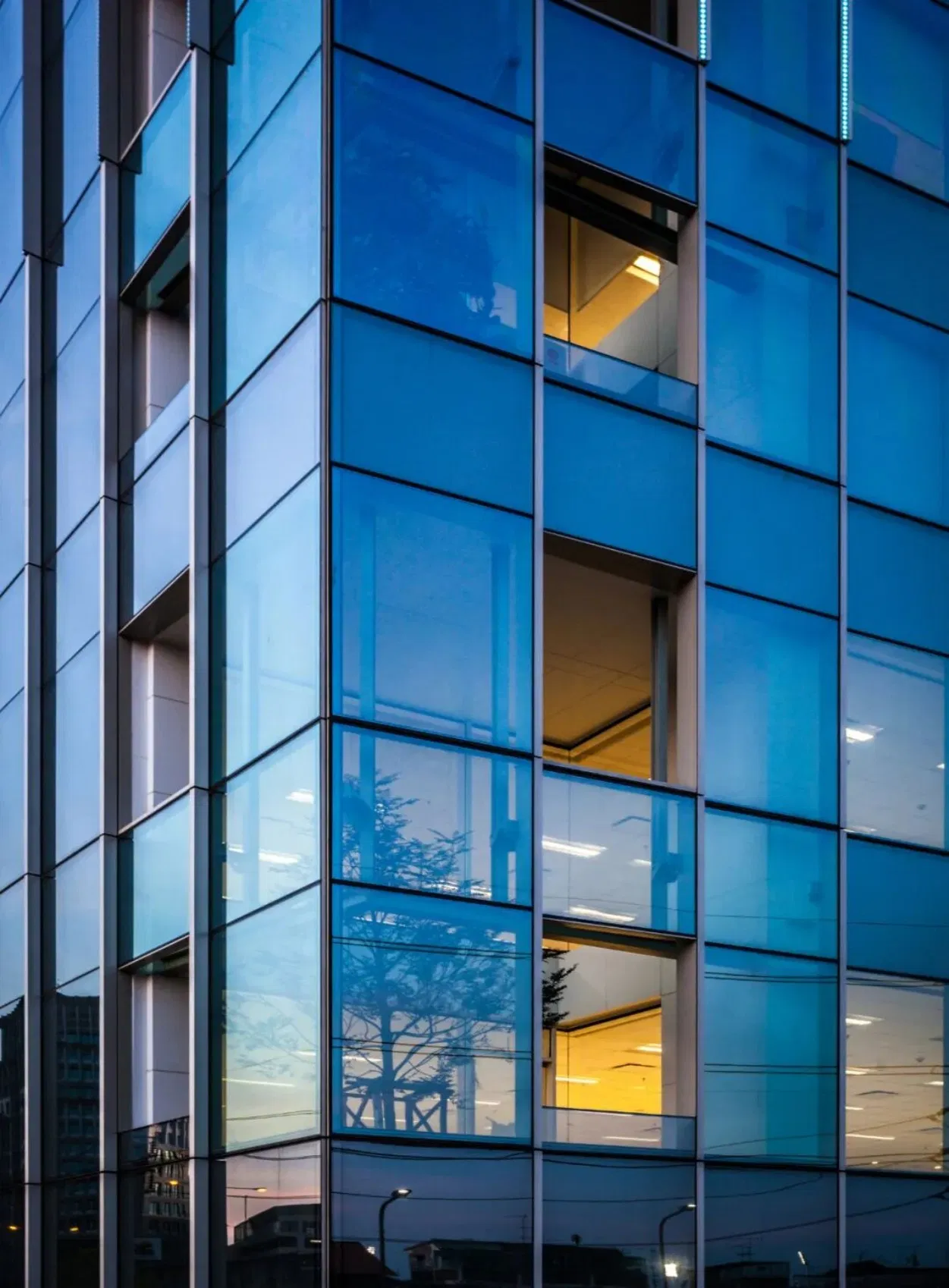 Safe High-Quality Glass Metal Glazing Curtain Wall with Steel Structure