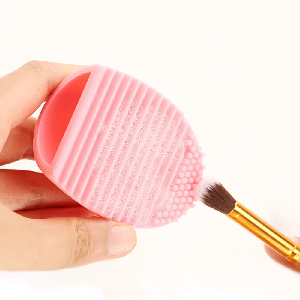 Custom Dryer Egg Shape Beauty Cosmetic Washing Tool Cleaning Pad Silicone Makeup Brush Cleaner