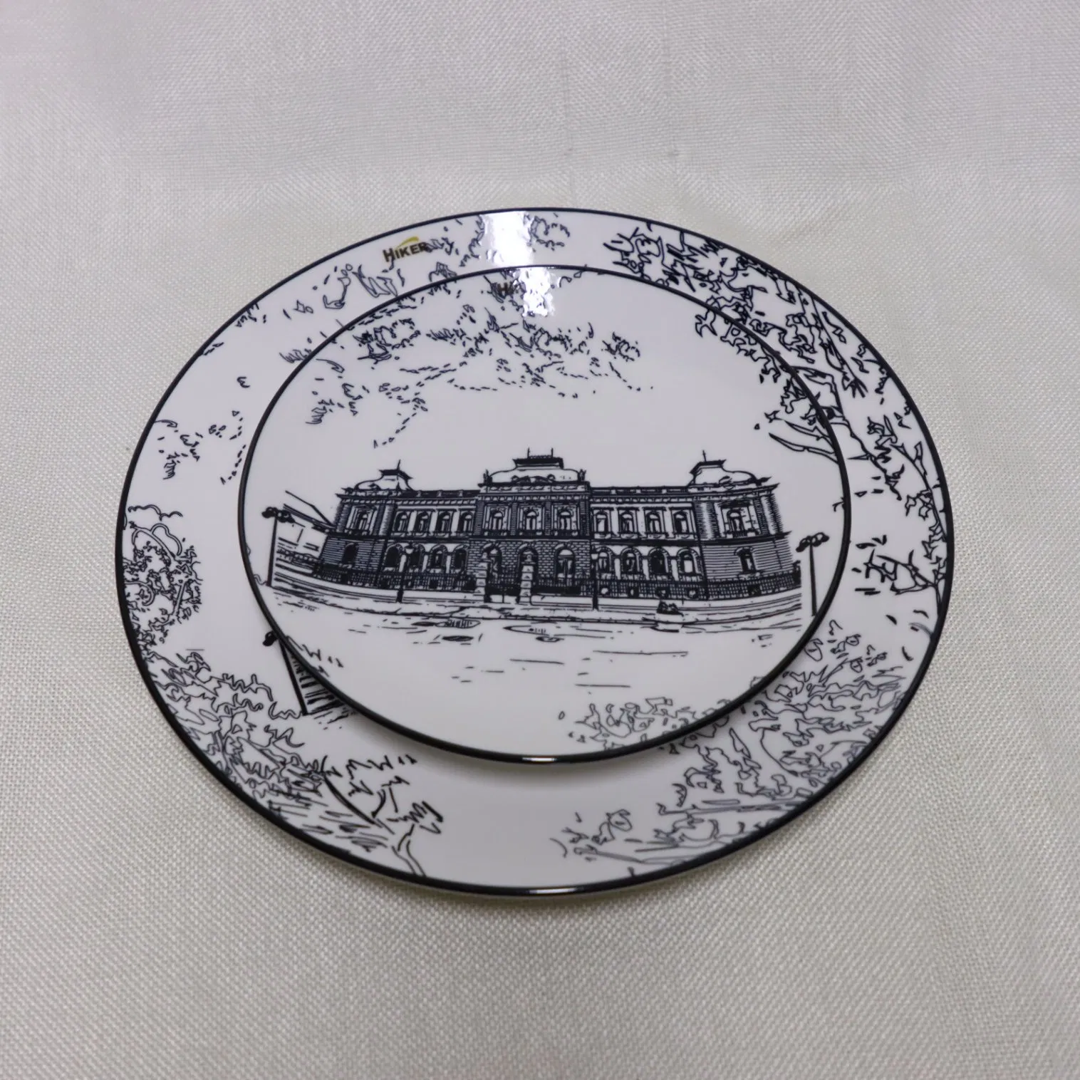18PCS Porcelain Dinnerware, Cearmic Tableware Pad Print City Landmark Dinnet Plates Set-Serbia