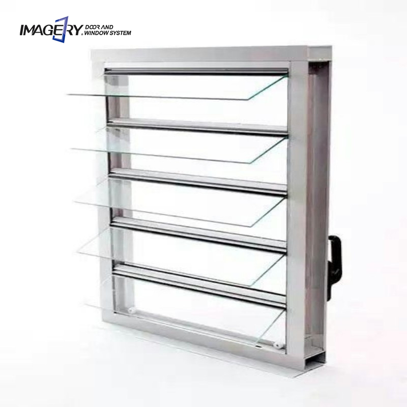 Fashion Adjustable Temperred Shutter Price Aluminum Morden Jalousie Vertical Louver Glass Window