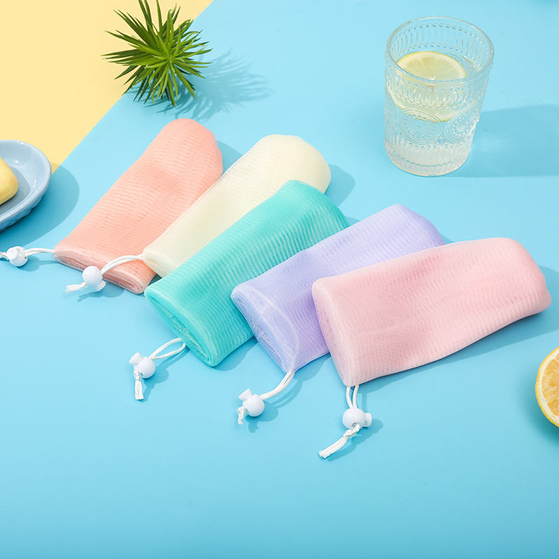 Bath Exfoliating Mesh Soap Pouch Saver Bag Bubble Foam Net