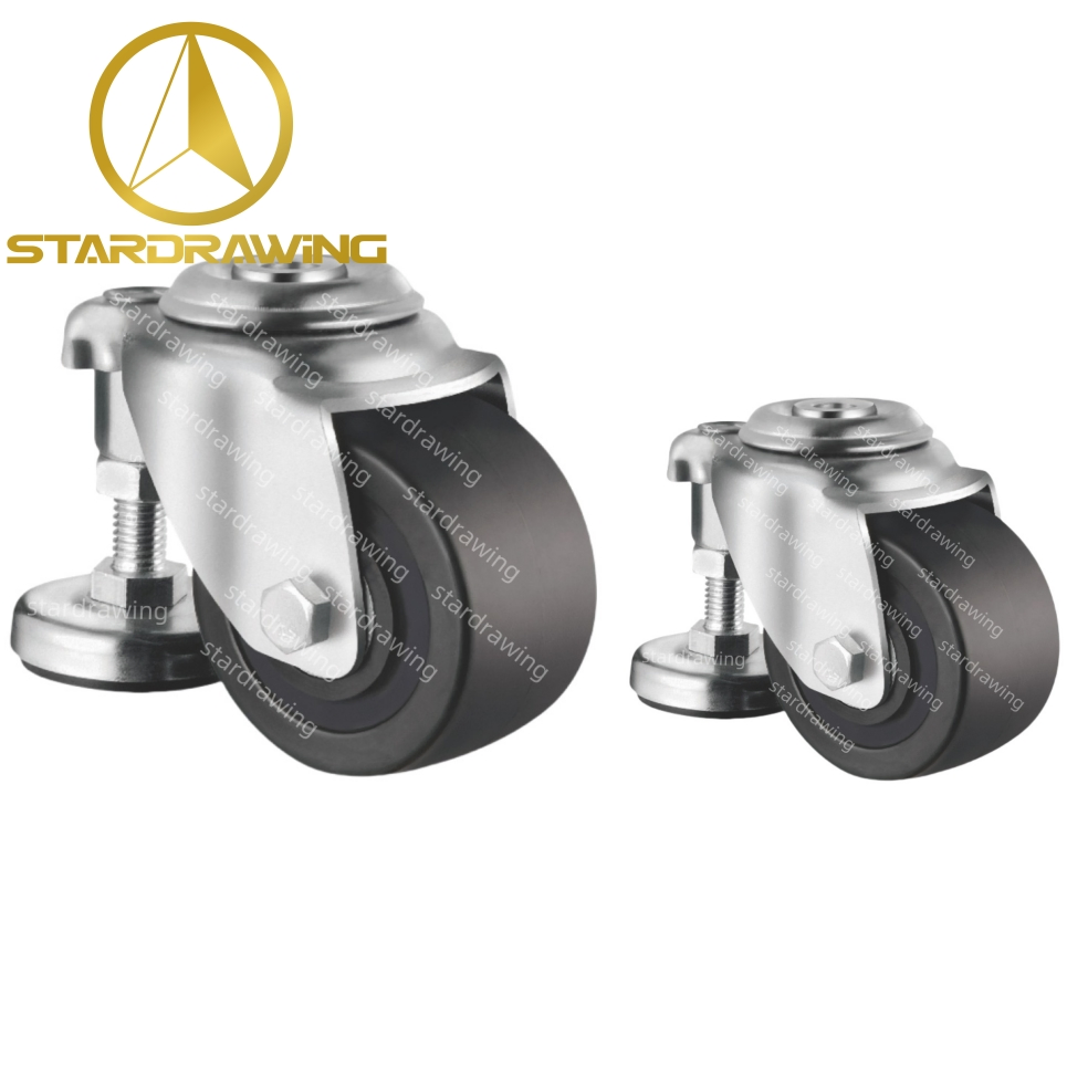 Stardrawing 65/75mm Retractable Leveling Wheels Casters with Leveling Feet