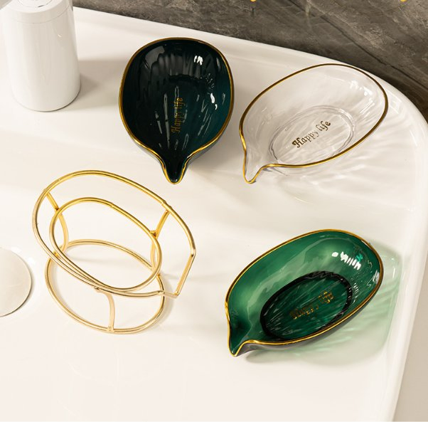 Classic Plastic Metal Soap Dish Raised Edges Bathroom Accessories