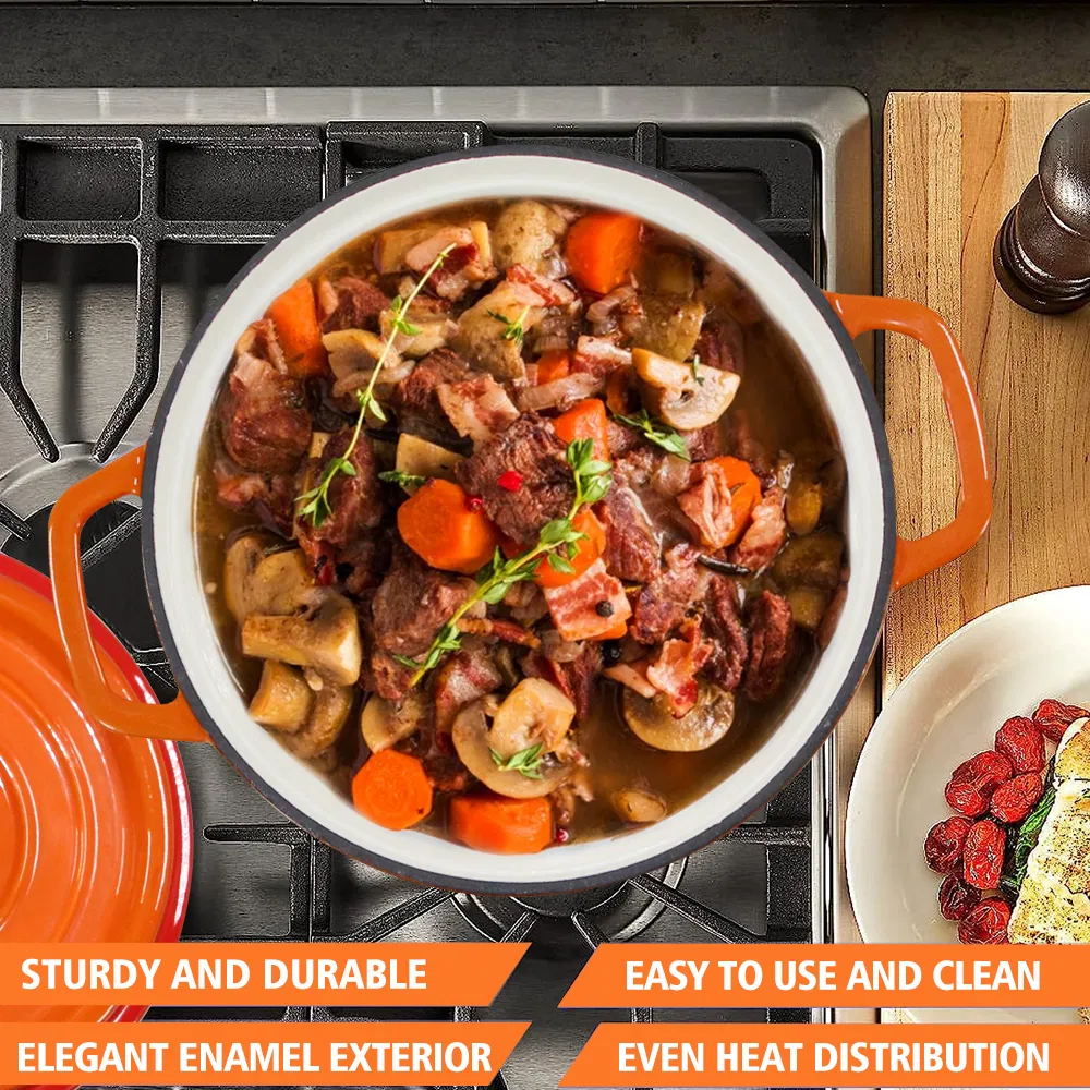 28cm Non Stick Preseasoned Cast Iron Cookware Dutch Oven Caserole Pot