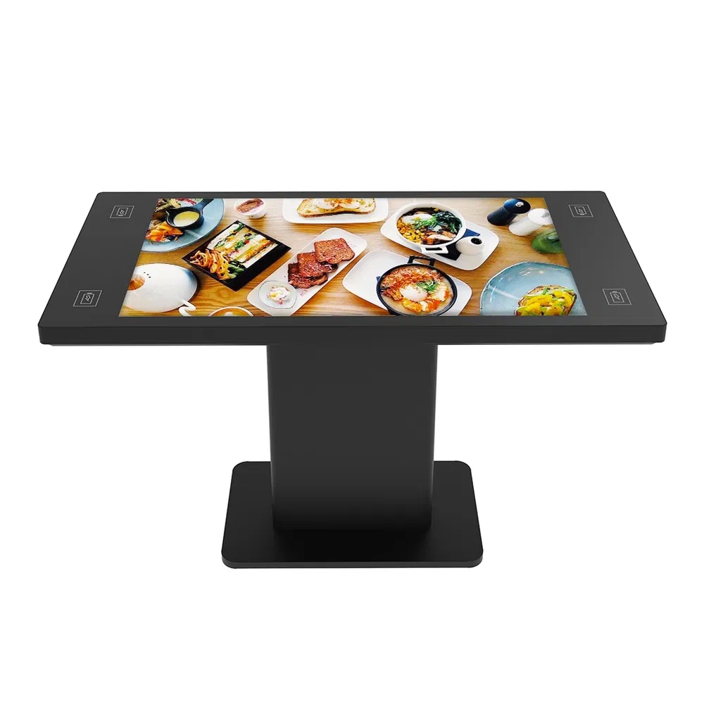 Dual-System Android Windows Interactive Display Dining Table for Club Ordering and Gaming