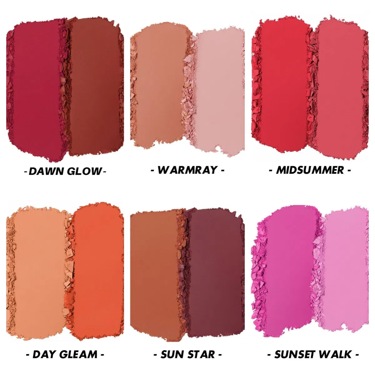 Custom Logo Vegan Best Pressed Powder Long Lasting Red Cheeks Cream Two-Tone Blush Palette for Face
