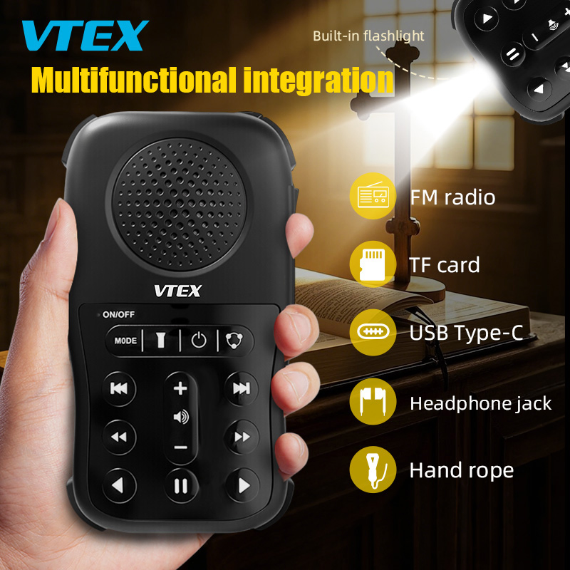 Solar Charging Pocket Christian Portable Radio Audio Bible Player