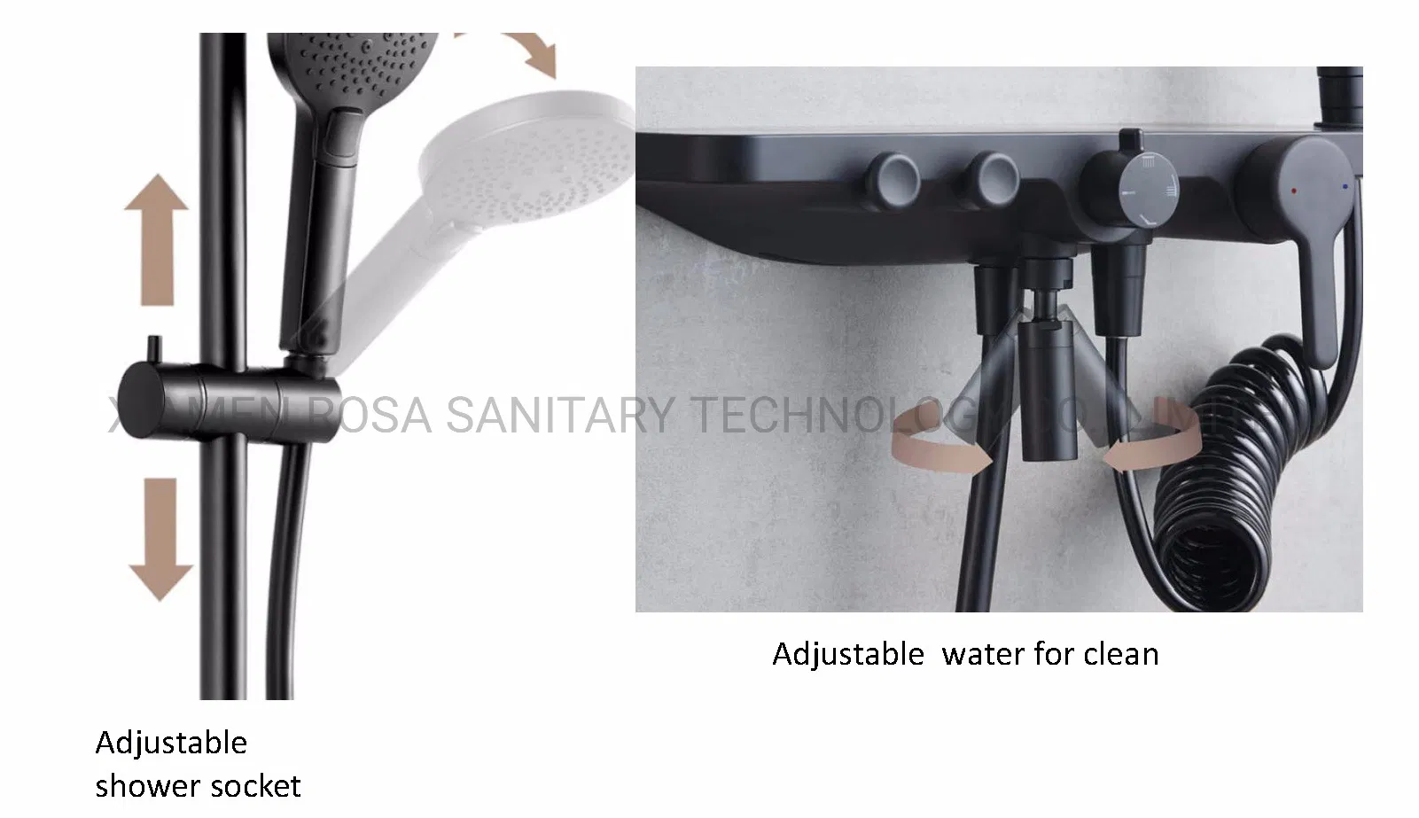 Душевой смеситель с полкой и тропическим душем