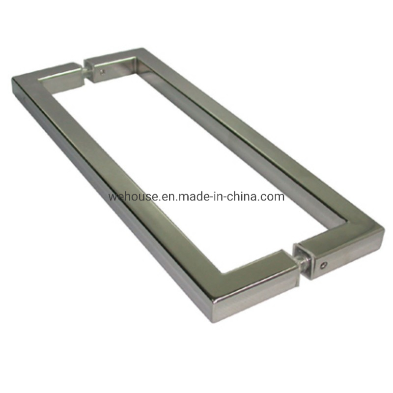 Commercial Brushed Satin Door Pull Finish Residential Rectangular Square Push-Pull Stainless Steel Lever Handle