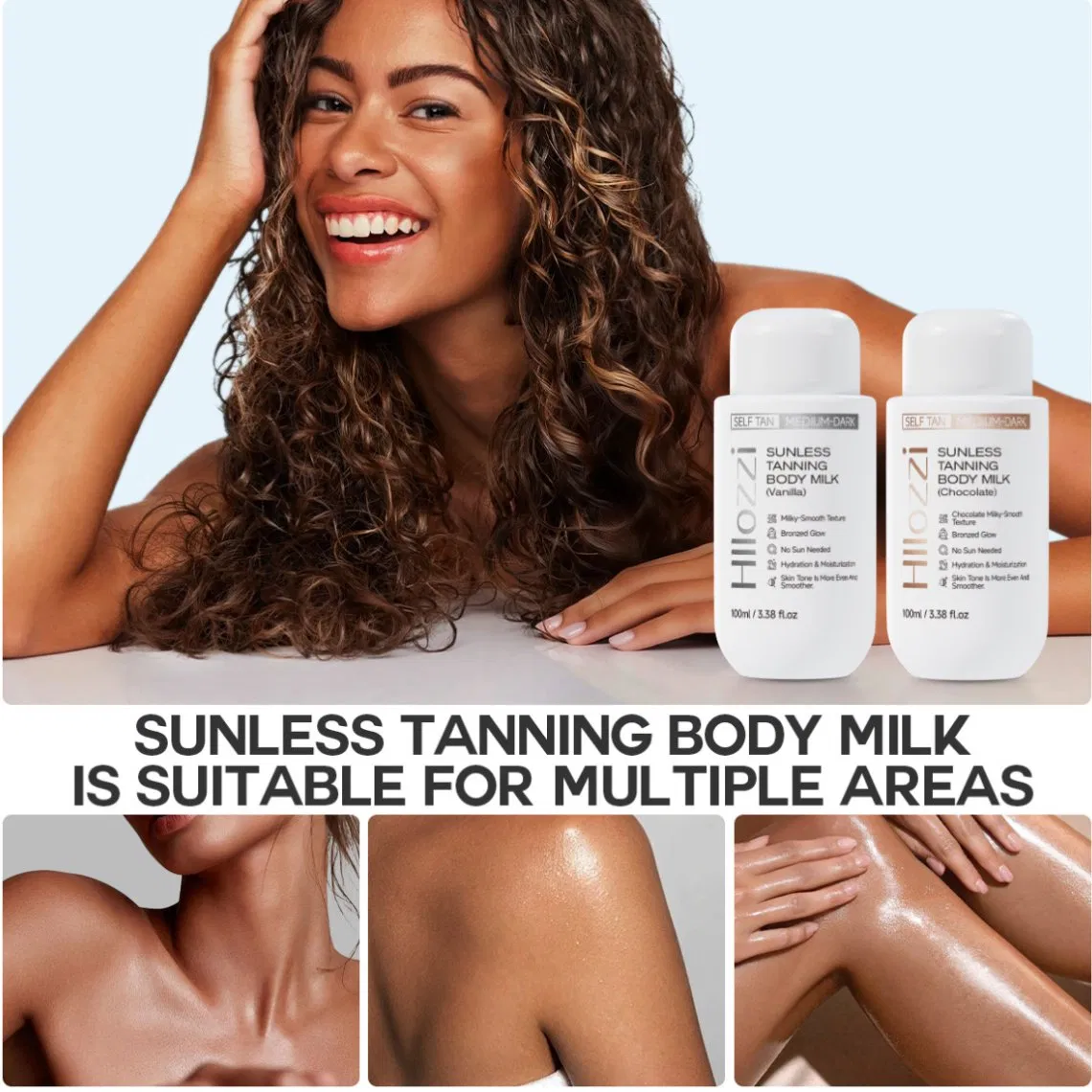 Organic Body Tanner Bronze Skin Sunless Indoor Sunscreen Tanning Moisturizing Body Milk with Bronzer Sunbed Self Sunless Tanning Body Milk