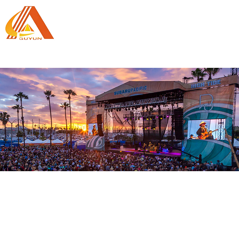 Aluminum Spigot Truss System with Height Adjustable Wooden Stage