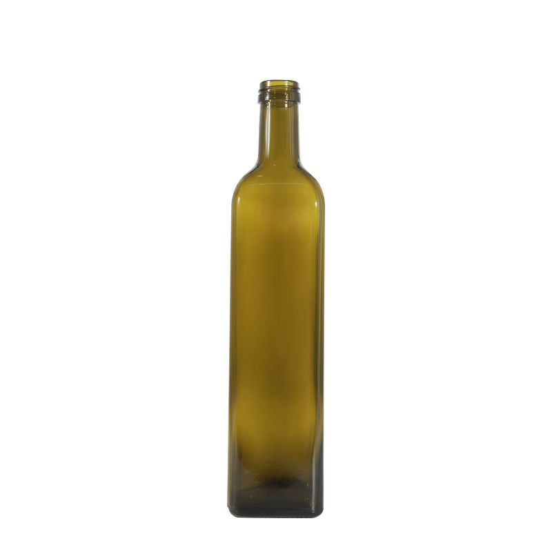 250ml 500ml 750ml Squar Custom Empty Green Beverage Glass Stackable Oliver Oil Bottle
