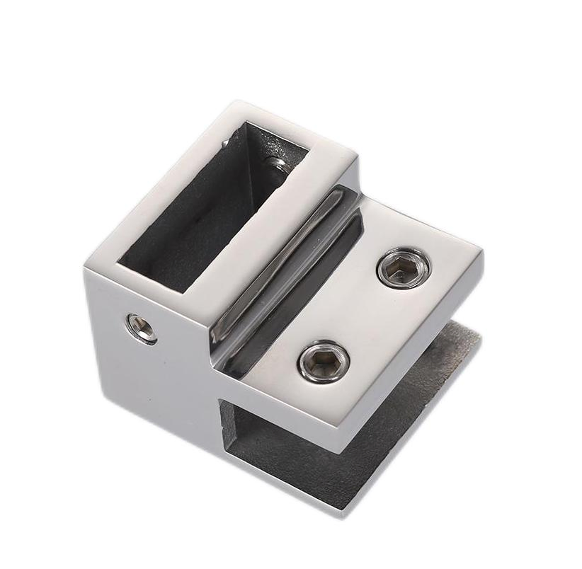 OEM Frameless Glass Door Factory Outlet Glass Hardware Polished Finish Glass Connector SUS304 Stainless Steel Tube Connector Glass Bracket Clip