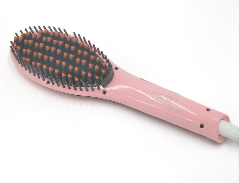 Electric Ceramic Hair Straightener Brush, Massager