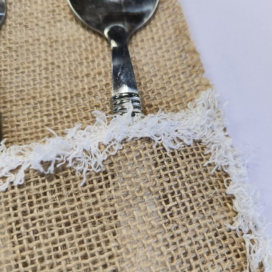 Burlap Lace Silverware Holder 11*21cm for Table Decor