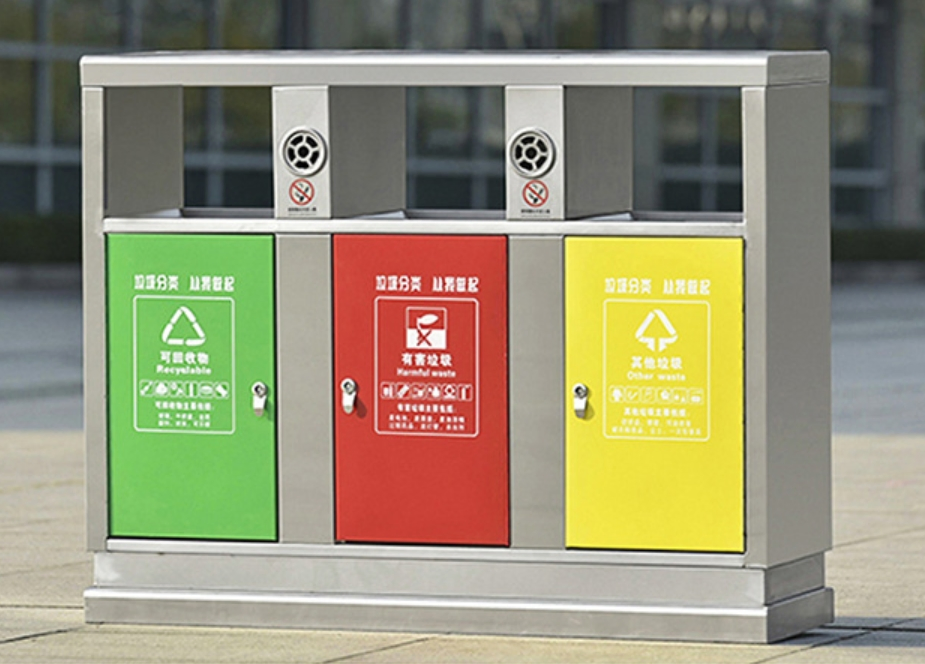 Мусорный бак из нержавеющей стали для раздельного сбора