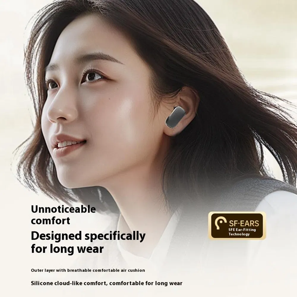 S09 Wireless Earbuds with Full Color Touch Screen Charging Case Noise Cancellation Bluetooth-Compatible Headphones - Black