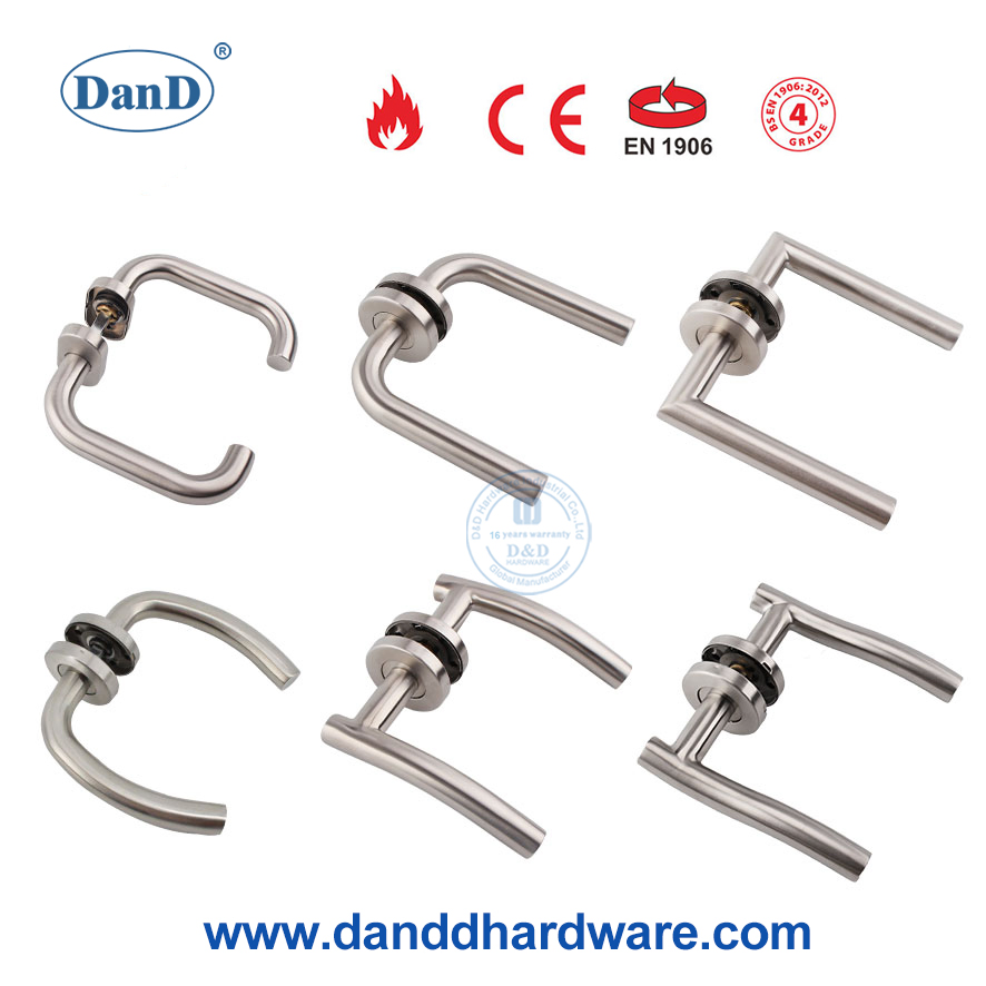 Guangdong En1906 Fire Rated Lock Hardware Interior CE Stainless Steel Luxury Round Smart Glass Gold Brass Alloy KIA Main Door Handle for Bedroom Hotel Bathroom