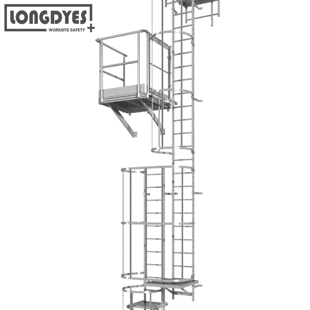 Tri-Arc Engineered Access Platforms Wall-Mount Aluminium Fixed Ladder