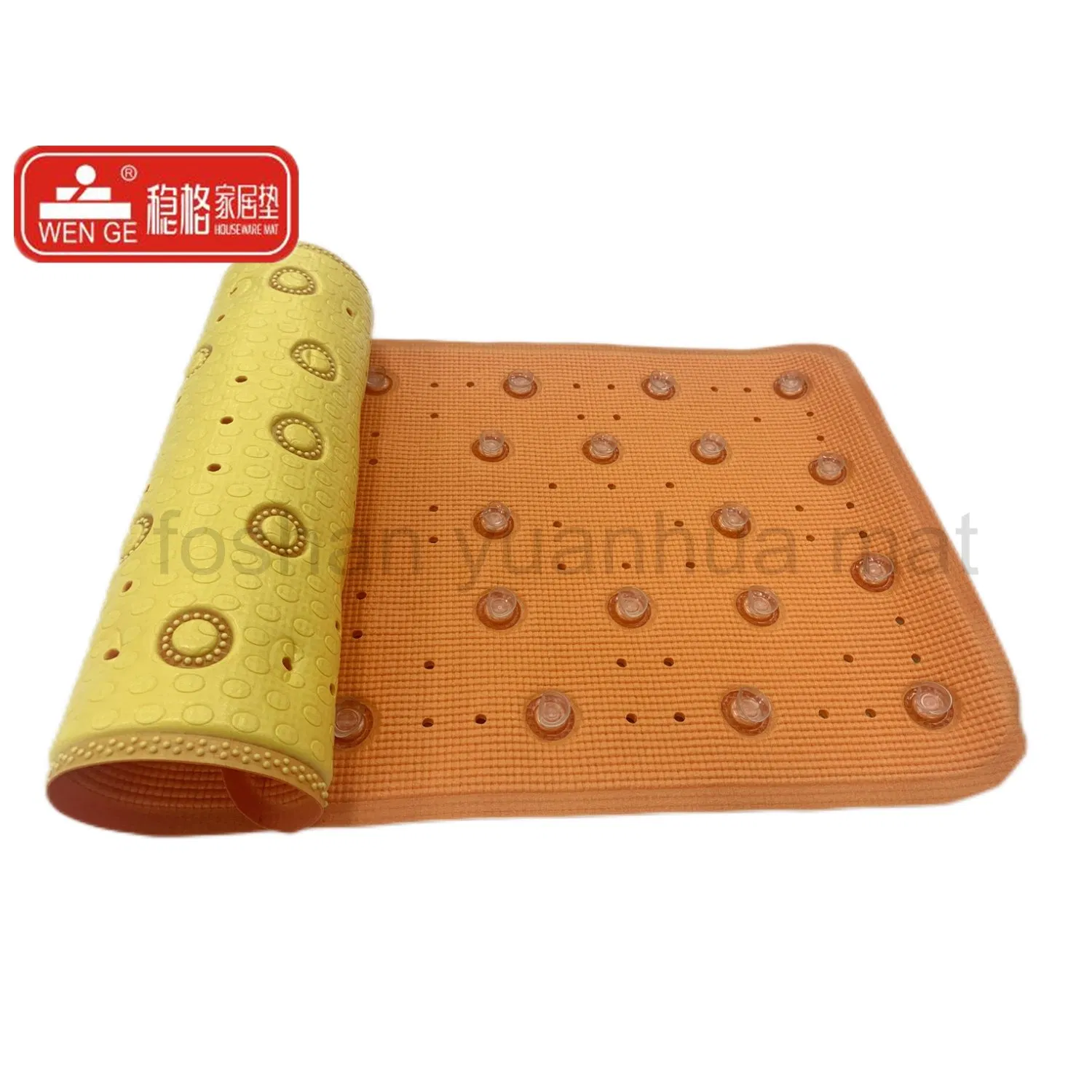 Hot Selling PVC Double Color Bath Tub Mat with Strong Suction Cups