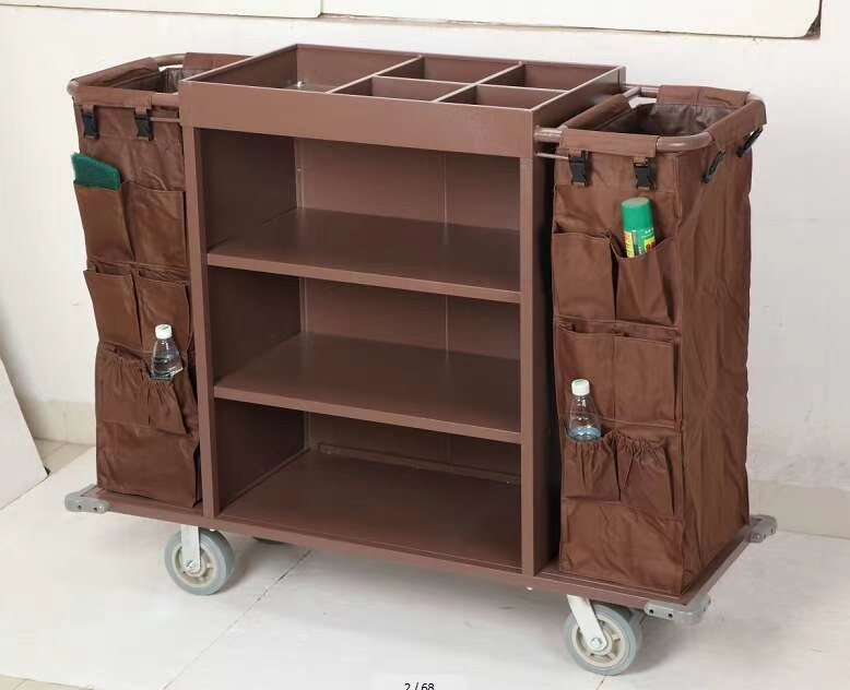 Efficient Three-Layer Guest Room Cleaning Cart for Hotels