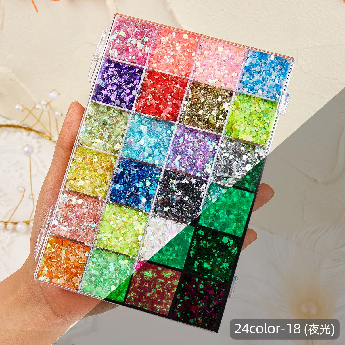 Holographic Glow in The Dark Face Hair Body Glitter Gel Chunky Glitter