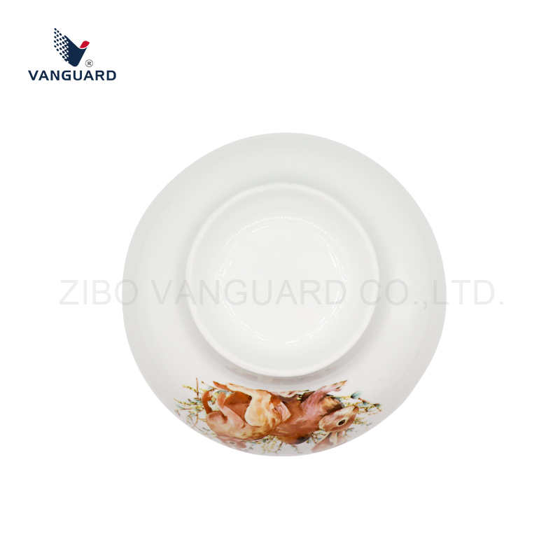 New Product Large Salad Bowl White Round Ceramic Bowl