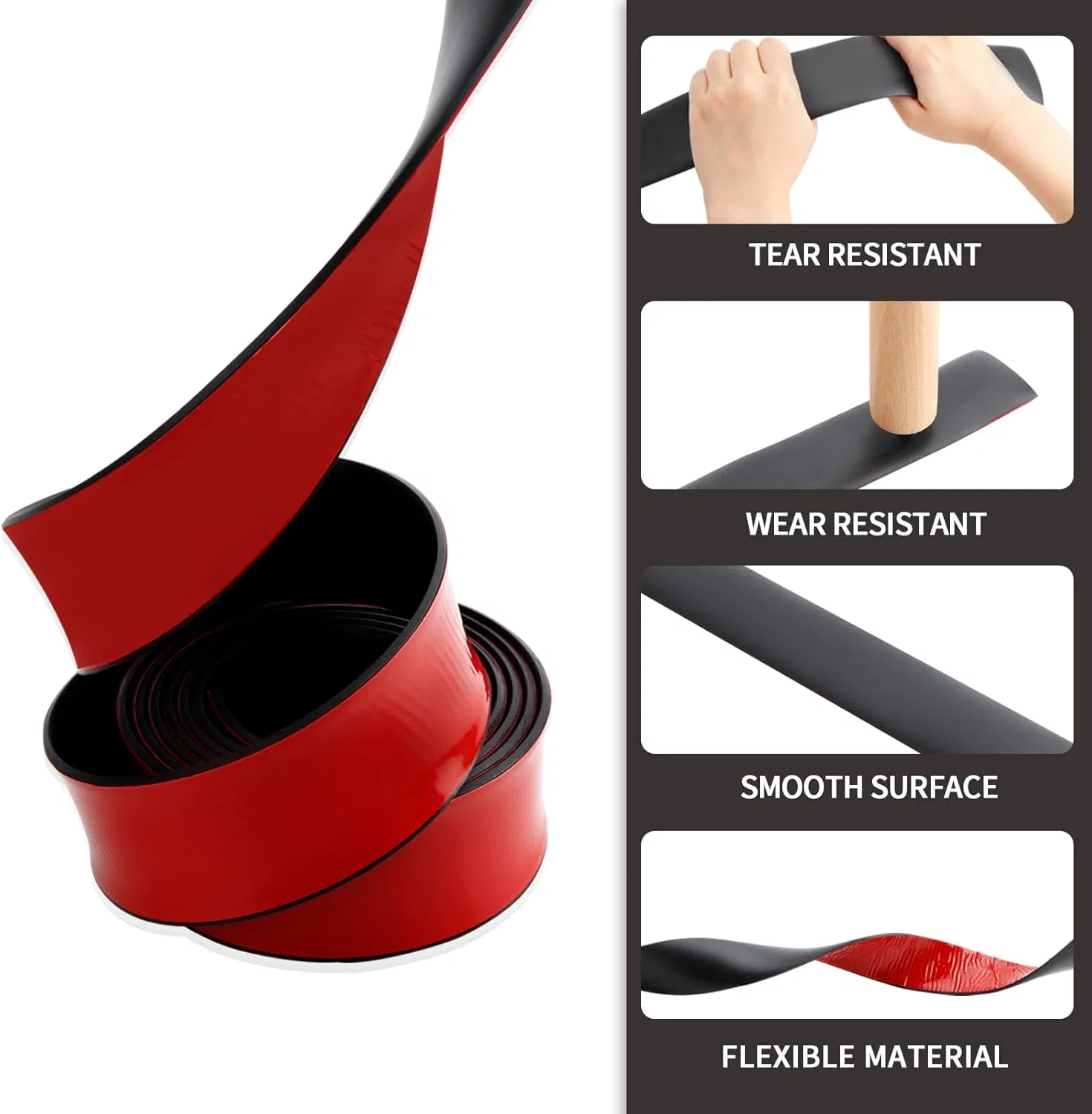 Flexible Self-Adhesive Rubber Strip Available in Custom Sizes and Colors