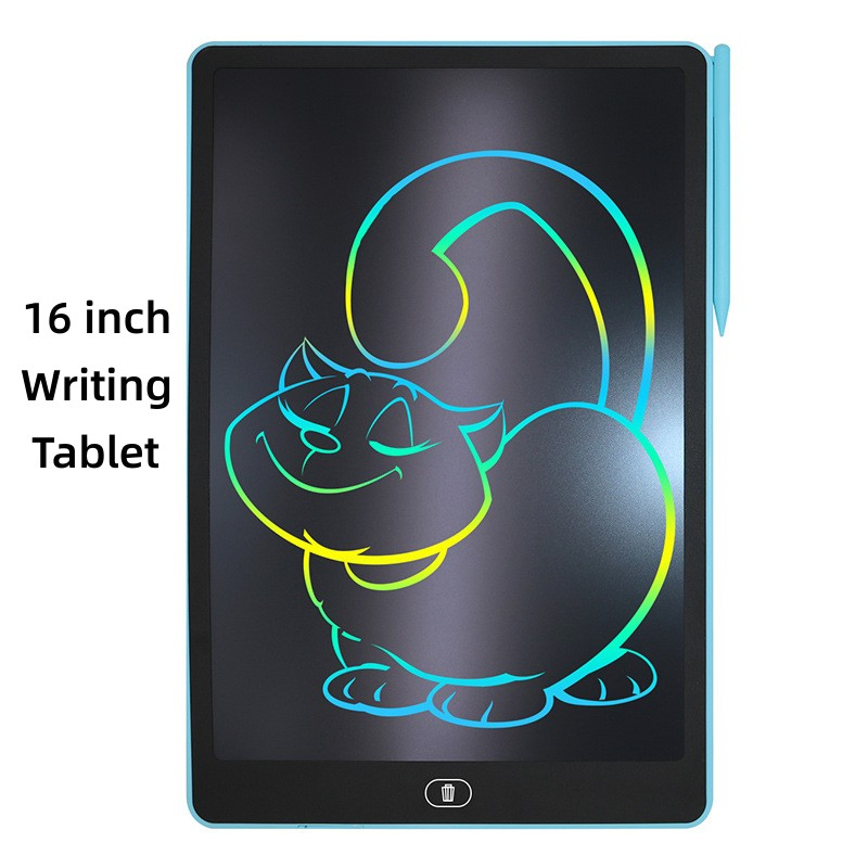 16 Inch LCD Writing Tablet for Kids, Colorful Doodle Board Drawing Tablet with Lock Function, Completely Erasable Reusable Writing/Drawing Pad-Blue