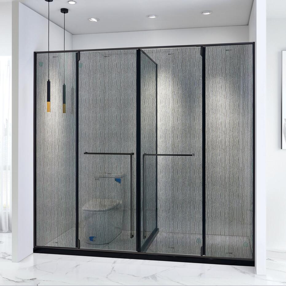 Hinge Shower Cabin Double Two Glass Door with Towel Handle Size Customized