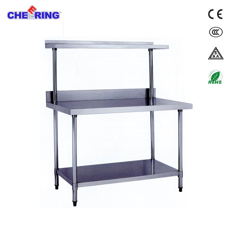 Cheering Withing Splashback &Under Shelf Commercial Stainless Steel Corner Worktable