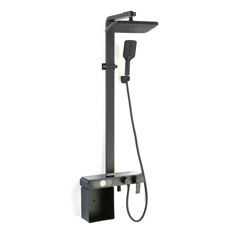 Home Hotel Simply Multi Function Bathroom Faucet Black Rain Shower Set